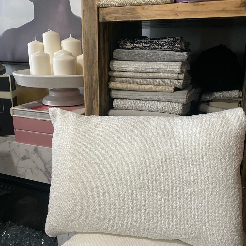 Cozy White Textured Accent Pillow